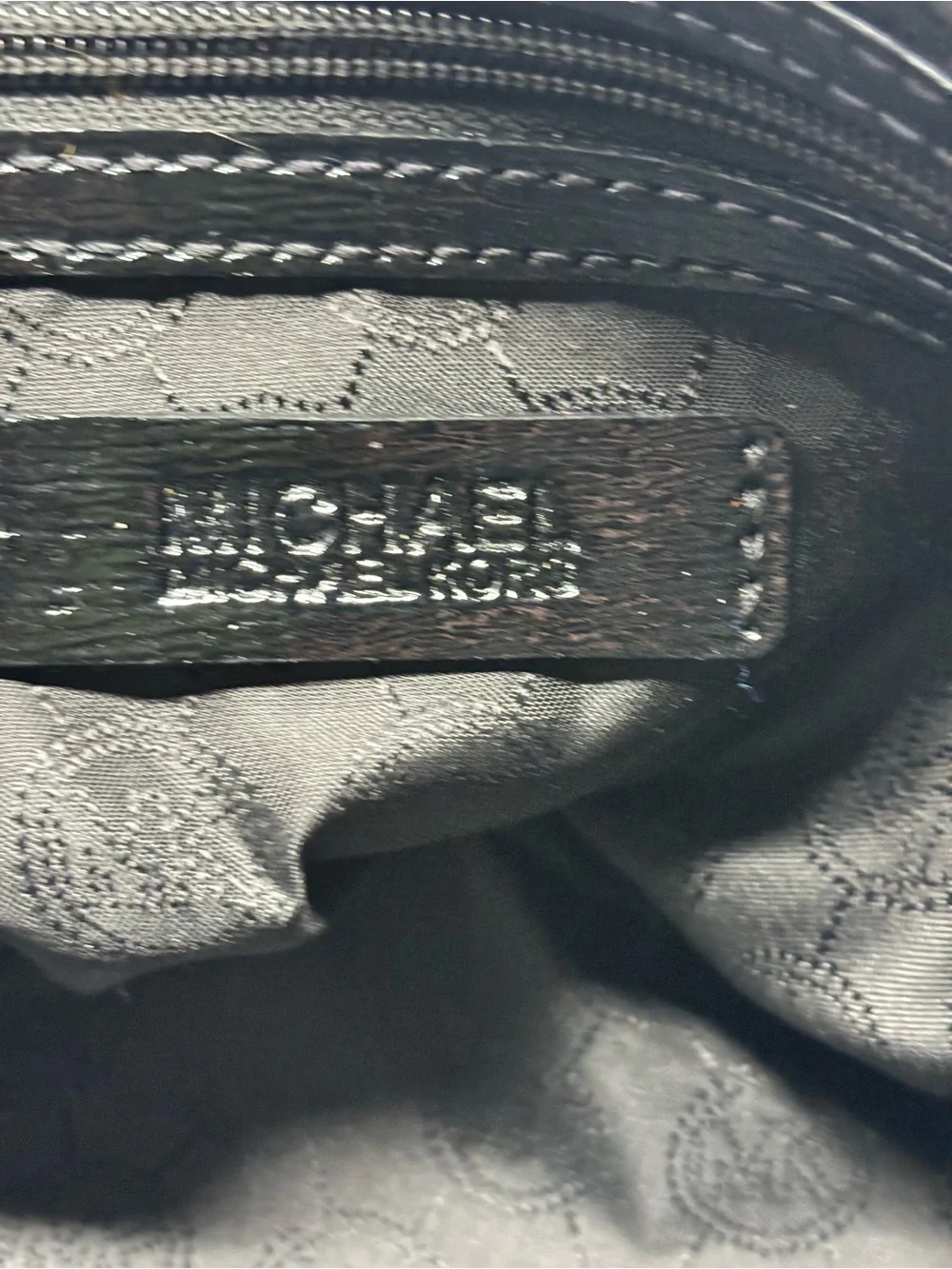 Michael Kors Black Patent Leather Crossbody with Chain Accent